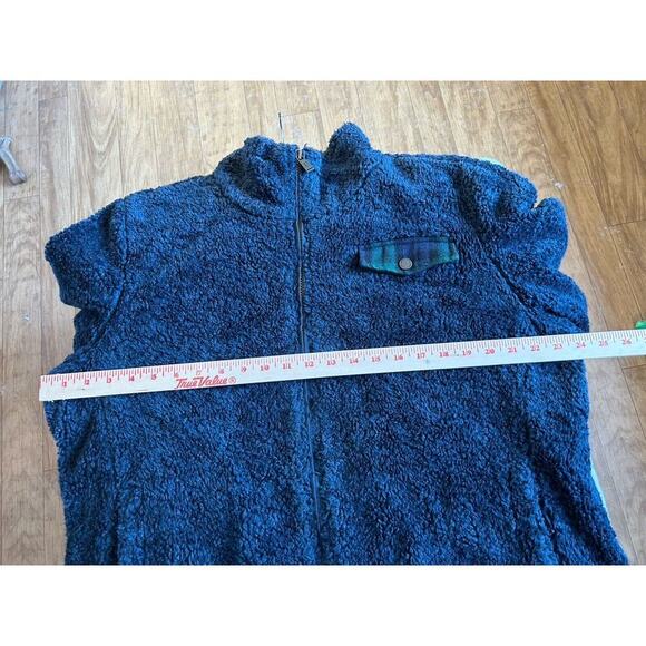 Pendleton Womens Sz XL Fuzzy Zip Jacket Sherpa Teddy Fleece Blue Distressed - Picture 5 of 10
